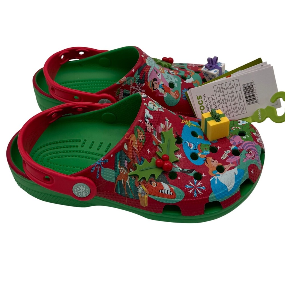 Disney Parks‎ Crocs Classic Xmas Holiday Clogs Size 7 Women's Shoes - Picture 6 of 8